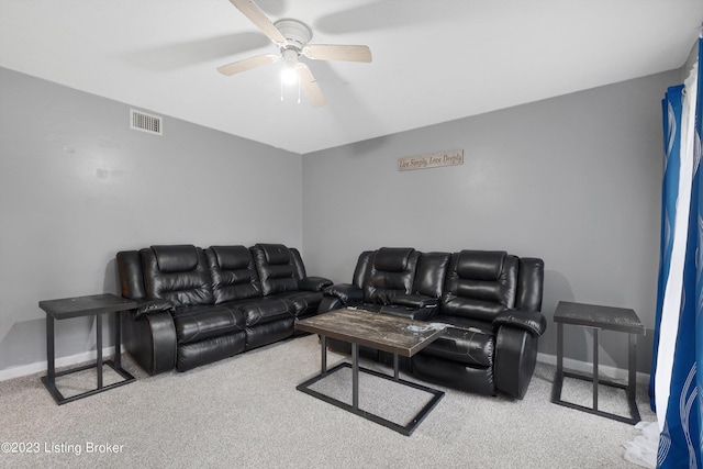 7917 Edsel Ln, Louisville, KY 40291 - home theater room with carpet flooring, a ceiling fan, and baseboards