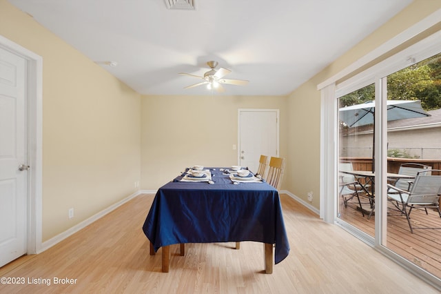 7917 Edsel Ln, Louisville, KY 40291 - bedroom featuring light wood-style floors, baseboards, access to outside, and a ceiling fan