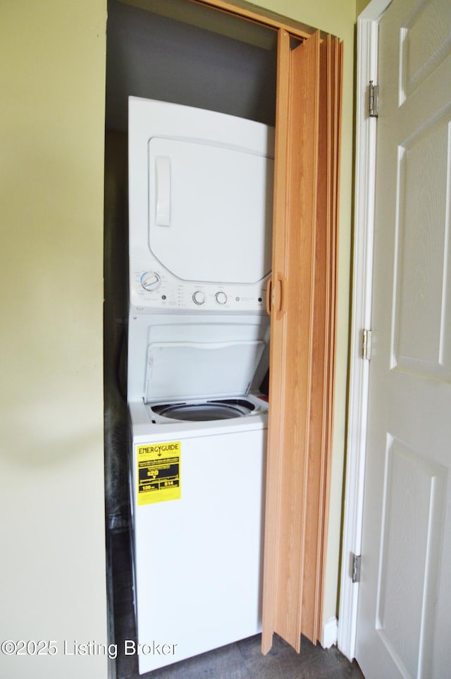 1116 La Fontenay Ct, Louisville, KY 40223 - washroom with estacked washer and dryer
