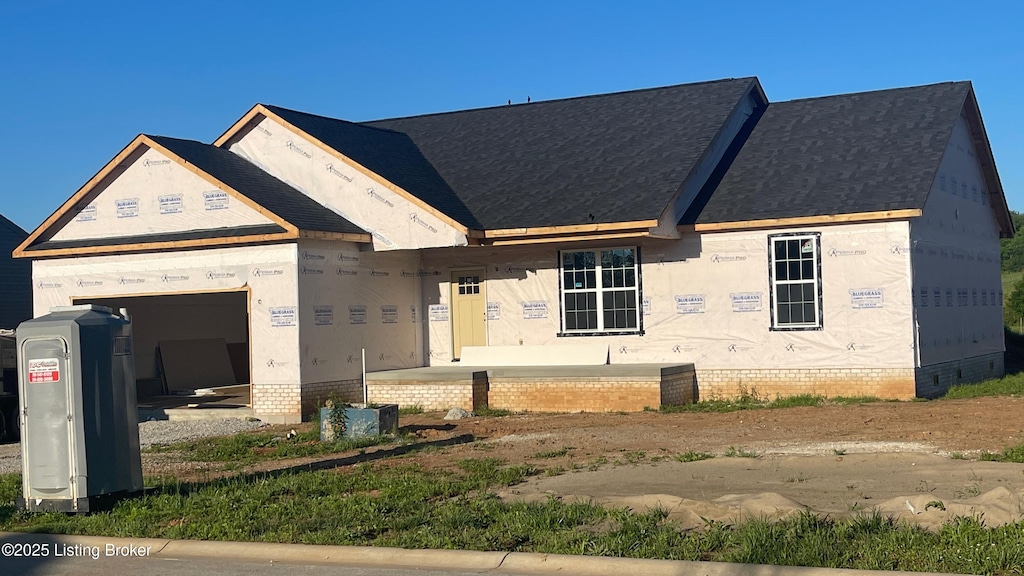 111 Blatina Dr, Vine Grove, KY 40175 - property in mid-construction featuring a garage and roof with shingles