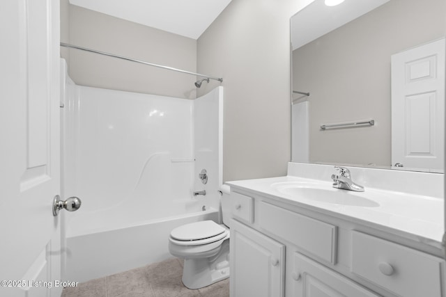 10121 Cave Creek Rd, Louisville, KY 40223 - bathroom featuring vanity, toilet, shower / bath combination, and tile patterned flooring