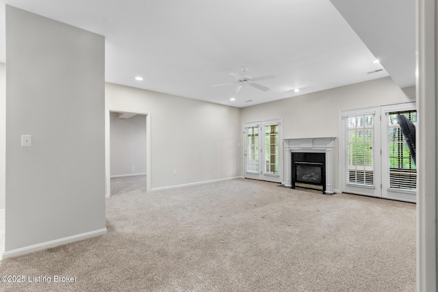 10121 Cave Creek Rd, Louisville, KY 40223 - unfurnished living room with baseboards, ceiling fan, plenty of natural light, and recessed lighting