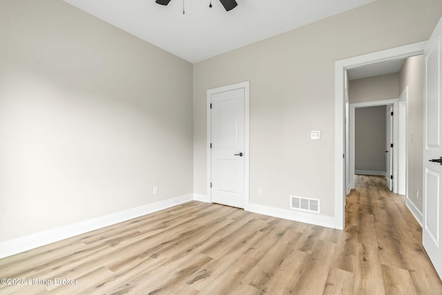 5311 Lee Ave, Crestwood, KY 40014 - unfurnished bedroom featuring light wood finished floors, baseboards, and ceiling fan