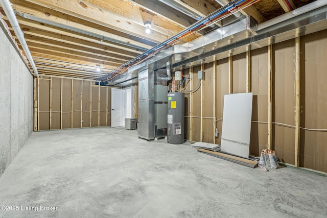5311 Lee Ave, Crestwood, KY 40014 - unfinished basement featuring electric water heater and heating unit