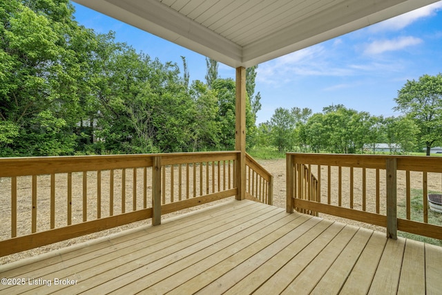 5311 Lee Ave, Crestwood, KY 40014 - wooden terrace with view of wooded area