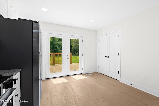 6702 Shirley Ave, Louisville, KY 40059 - entryway featuring light wood-style floors, french doors, recessed lighting, and baseboards