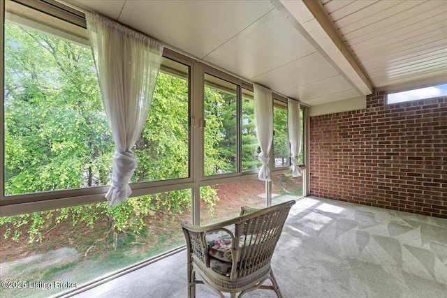 3447 Hurstbourne Ridge Blvd, Louisville, KY 40299 - unfurnished sunroom featuring plenty of natural light and beamed ceiling
