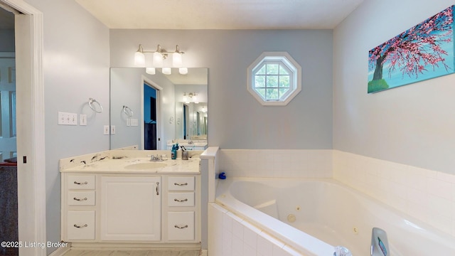 512 Valley College Dr, Louisville, KY 40272 - bathroom featuring a tub with jets and vanity