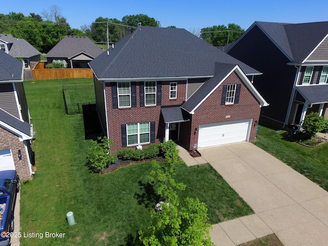 17121 Piton Way, Louisville, KY 40245 - view of front of property featuring brick siding, driveway, a shingled roof, and an attached garage