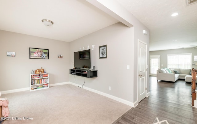 17121 Piton Way, Louisville, KY 40245 - interior space with baseboards, wood finished floors, and ceiling fan