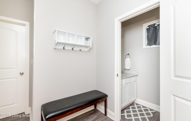 17121 Piton Way, Louisville, KY 40245 - mudroom with baseboards and wood finished floors