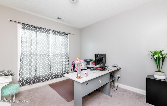 17121 Piton Way, Louisville, KY 40245 - carpeted home office featuring baseboards and a textured ceiling