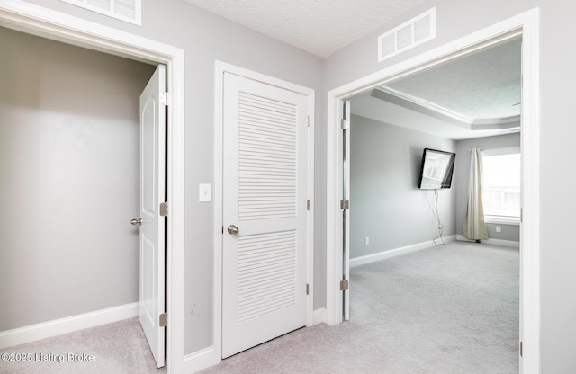 17121 Piton Way, Louisville, KY 40245 - hallway with carpet flooring, baseboards, and a textured ceiling