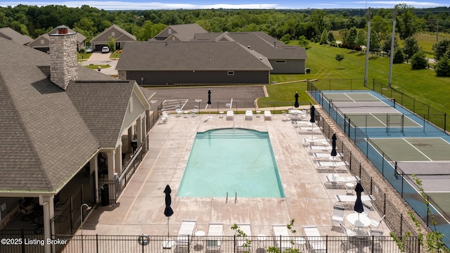 1911 Dressage Cir, Louisville, KY 40245 - community pool featuring a tennis court