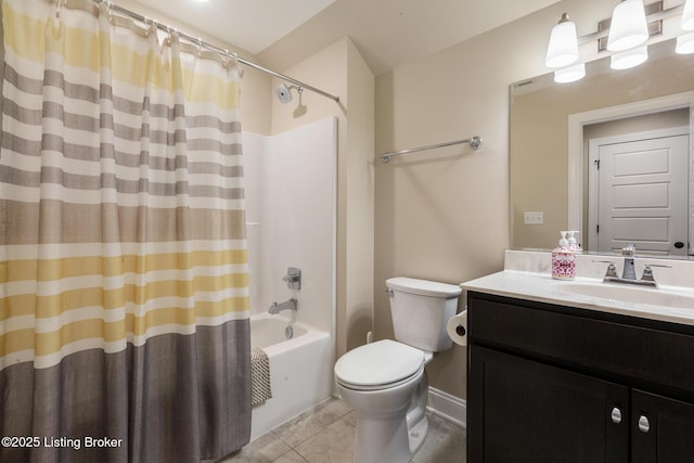1911 Dressage Cir, Louisville, KY 40245 - bathroom featuring toilet, vanity, shower / tub combo, and tile patterned flooring