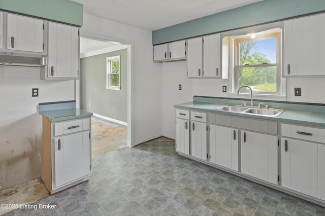 360 Pumpkin Rd, Shepherdsville, KY 40165 - kitchen with a sink, white cabinetry, and light countertops