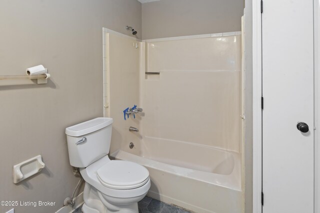 360 Pumpkin Rd, Shepherdsville, KY 40165 - full bathroom with washtub / shower combination, toilet, and tile patterned flooring