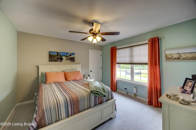 4605 Clarkhurst Cir, Smithfield, KY 40068 - bedroom featuring light carpet, baseboards, and a ceiling fan