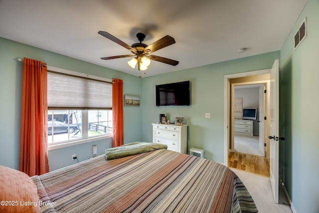 4605 Clarkhurst Cir, Smithfield, KY 40068 - bedroom with light colored carpet and a ceiling fan