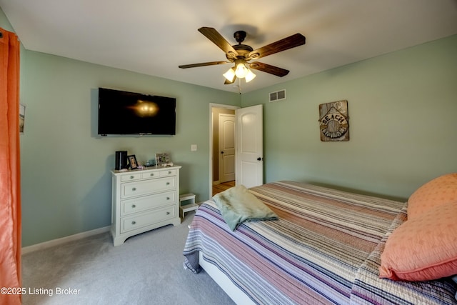 4605 Clarkhurst Cir, Smithfield, KY 40068 - bedroom with light colored carpet, ceiling fan, and baseboards