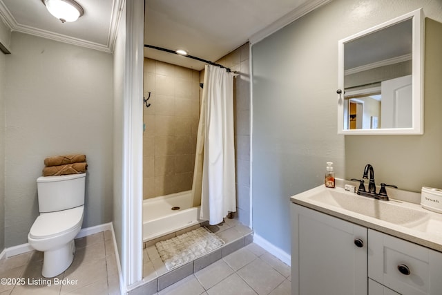 4605 Clarkhurst Cir, Smithfield, KY 40068 - bathroom with toilet, ornamental molding, vanity, tile patterned flooring, and baseboards