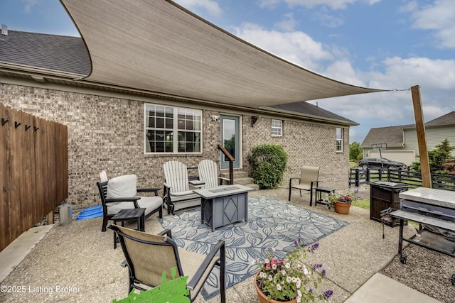 4605 Clarkhurst Cir, Smithfield, KY 40068 - view of patio / terrace with an outdoor fire pit and entry steps