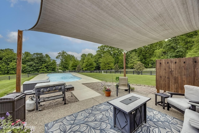 4605 Clarkhurst Cir, Smithfield, KY 40068 - view of patio / terrace featuring view of scattered trees and a fire pit