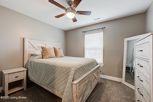 10938 Pheasant Hill Cir, Louisville, KY 40229 - bedroom featuring dark carpet, a ceiling fan, and baseboards