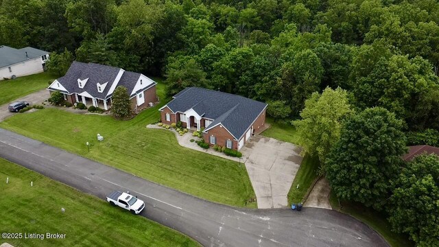 144 Woodhill Rd, Bardstown, KY 40004 - aerial view of property and surrounding area with a forest