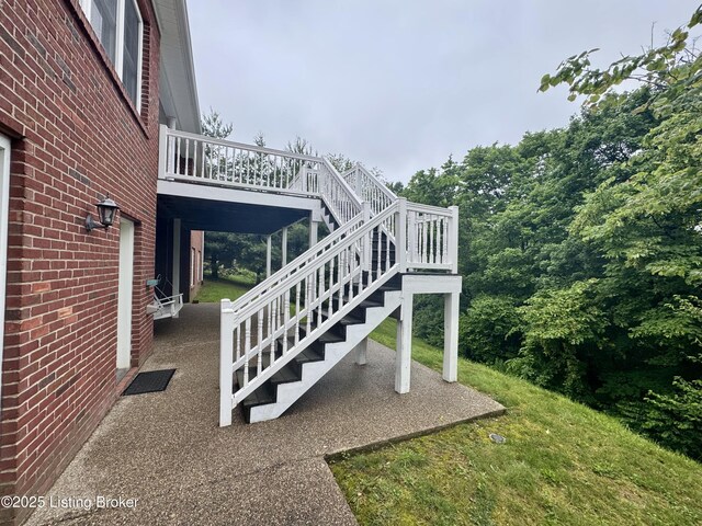 144 Woodhill Rd, Bardstown, KY 40004 - view of patio / terrace featuring a wooden deck and stairs