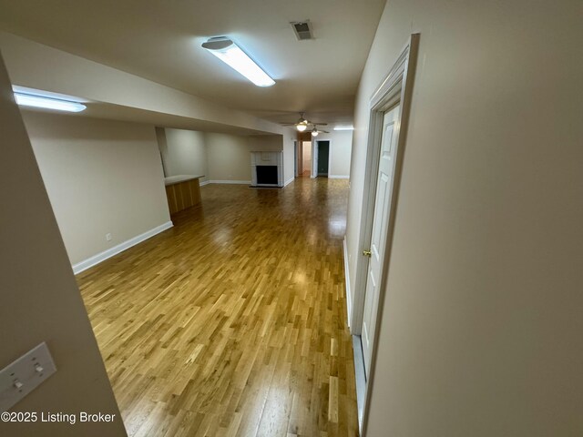144 Woodhill Rd, Bardstown, KY 40004 - interior space with light wood-style flooring, baseboards, and a fireplace