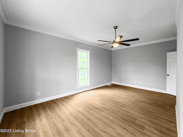 101 Harry Rucker Rd, Bardstown, KY 40004 - empty room with ornamental molding, wood finished floors, a ceiling fan, and baseboards