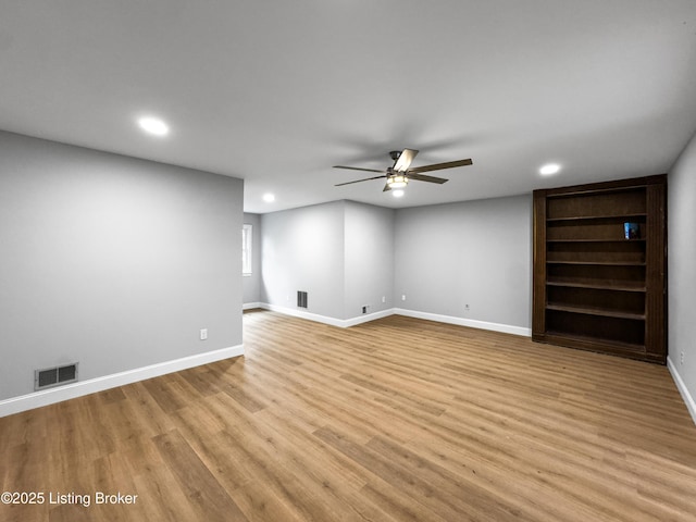 101 Harry Rucker Rd, Bardstown, KY 40004 - empty room featuring ceiling fan, recessed lighting, baseboards, and light wood-type flooring