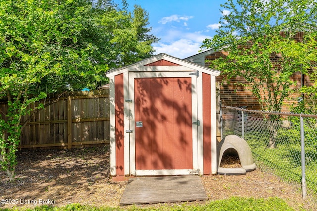 5612 Oakridge Pl, Louisville, KY 40229 - view of shed featuring a fenced backyard