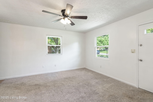 5612 Oakridge Pl, Louisville, KY 40229 - carpeted empty room with a textured ceiling, ceiling fan, and baseboards