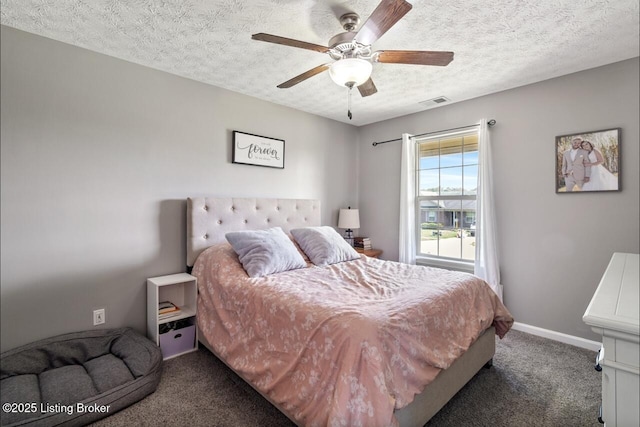 238 Crossfield Dr, Mt Washington, KY 40047 - carpeted bedroom featuring baseboards, a textured ceiling, and ceiling fan