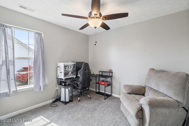 238 Crossfield Dr, Mt Washington, KY 40047 - office space with baseboards, carpet flooring, and ceiling fan