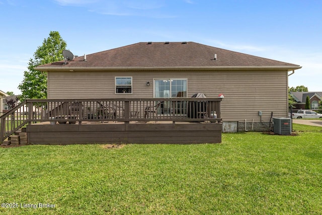 238 Crossfield Dr, Mt Washington, KY 40047 - rear view of property with a wooden deck and central AC unit
