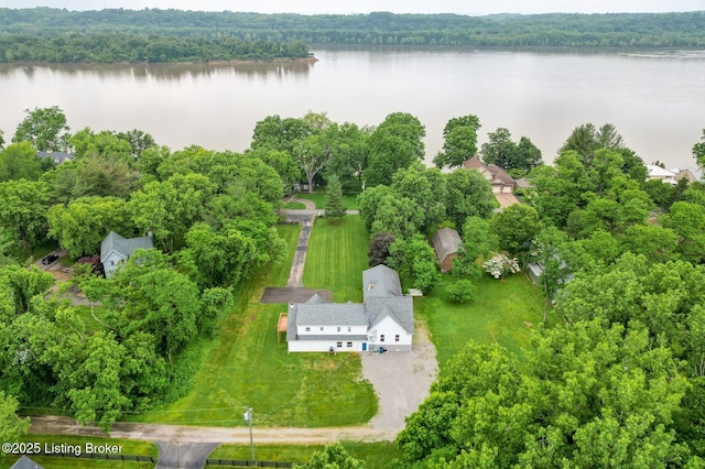 2519 Belknap Beach Rd, Prospect, KY 40059 - drone / aerial view of a large body of water and a heavily wooded area