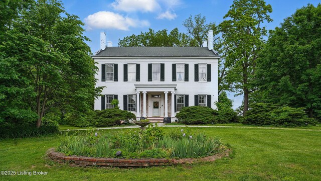 316 E Cross Main St, New Castle, KY 40050 - view of front of house with a front lawn and a chimney