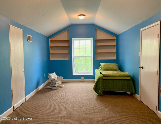 316 E Cross Main St, New Castle, KY 40050 - carpeted bedroom with vaulted ceiling and baseboards