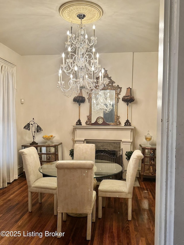 218 Locust St, Jeffersonville, IN 47130 - dining space with wood finished floors and a chandelier