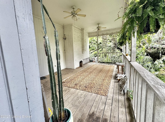 218 Locust St, Jeffersonville, IN 47130 - deck with a ceiling fan