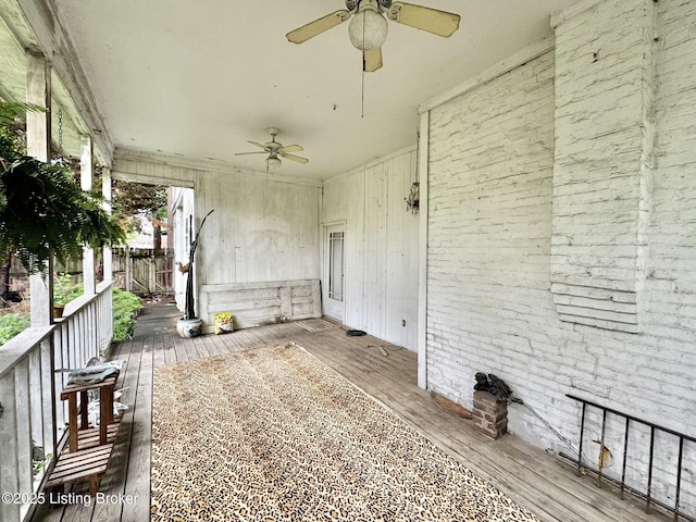 218 Locust St, Jeffersonville, IN 47130 - wooden deck with ceiling fan