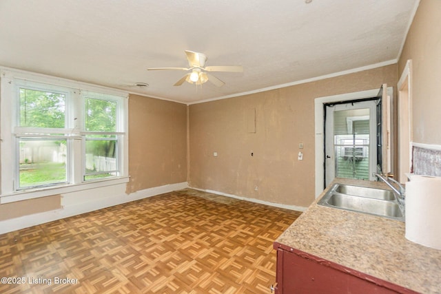 793 Samuels Loop, Coxs Creek, KY 40013 - empty room with a sink, ceiling fan, and baseboards