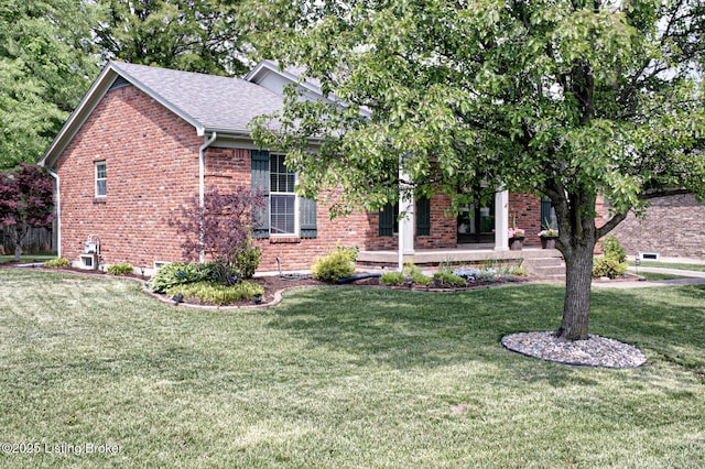 7020 Field View Ct, Louisville, KY 40291 - view of front of property with a front lawn, brick siding, and roof with shingles