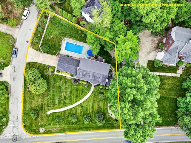 2501 Newburg Rd, Louisville, KY 40205 - view of property location with property parcel outlined and a pool area