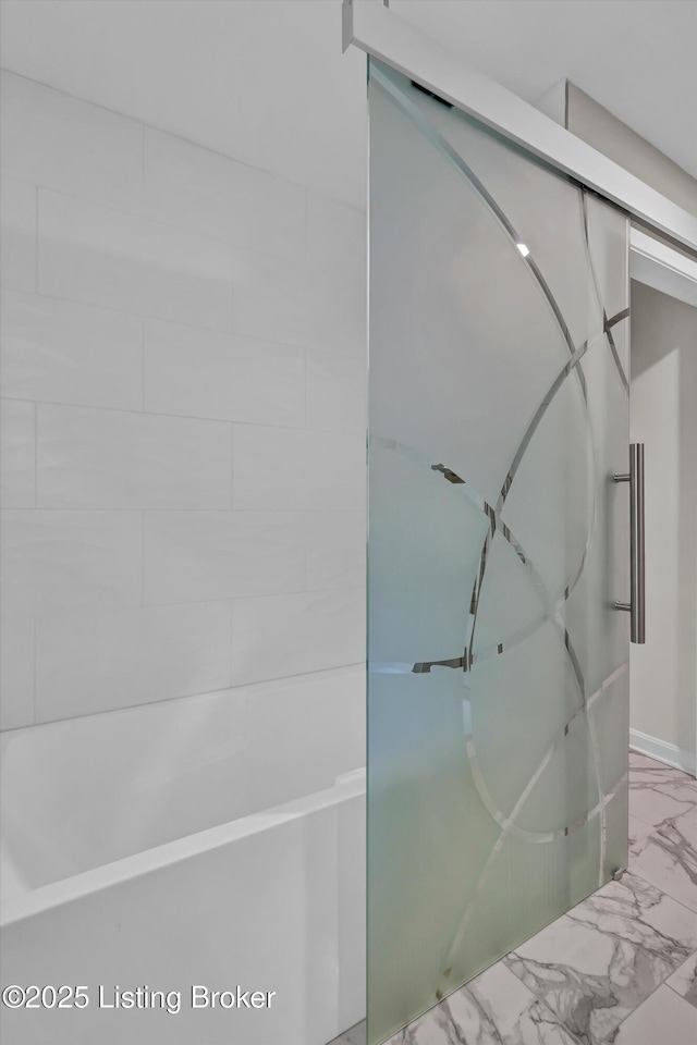 2501 Newburg Rd, Louisville, KY 40205 - full bathroom with marble finish floors and a shower