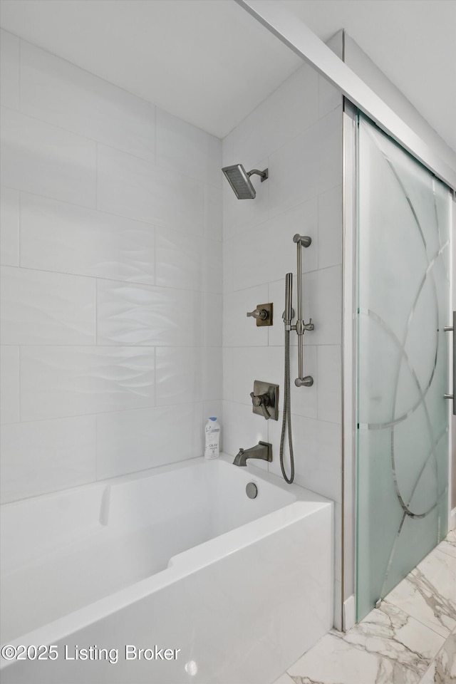 2501 Newburg Rd, Louisville, KY 40205 - full bathroom featuring marble finish floors and shower / bath combination