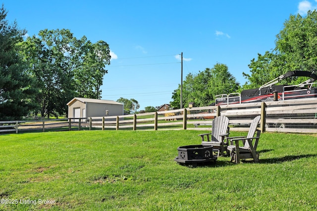1415 Zoneton Rd, Shepherdsville, KY 40165 - view of yard featuring a garage and an outdoor structure
